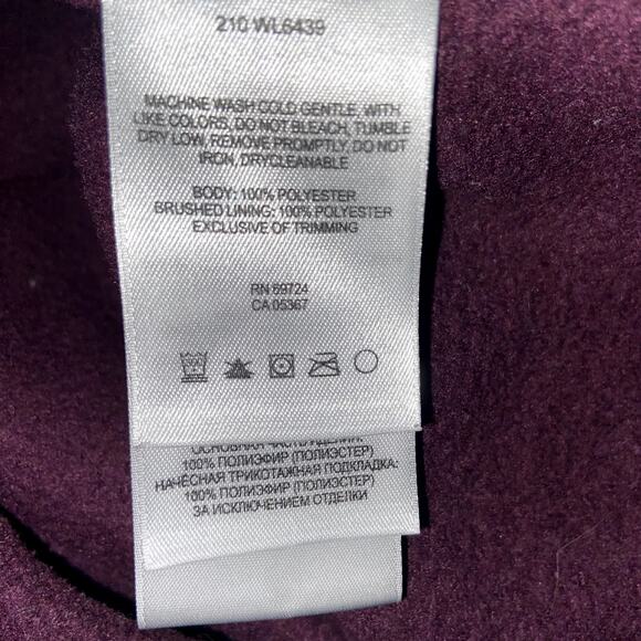 Columbia Fleece Jacket Women's Size Small Eggplant Cozy Zip Front - Picture 5 of 5